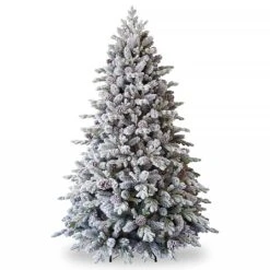 National Tree Company 6.5ft Pre-Lit Snowy Dorchester Pine Artificial Christmas Tree