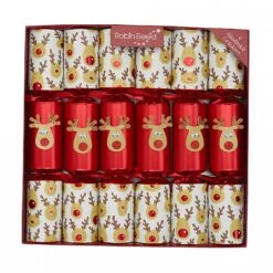 Robin Reed Racing Reindeer 13" Christmas Crackers (Pack Of 6)