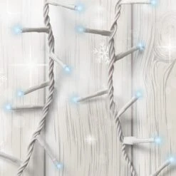 500 Cool White LED Compact Christmas Lights (White Cable)