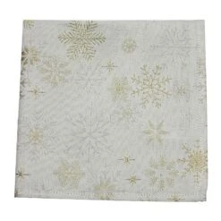 Peggy Wilkins Snow Crystal Champagne Christmas Napkin - Pack Of 4