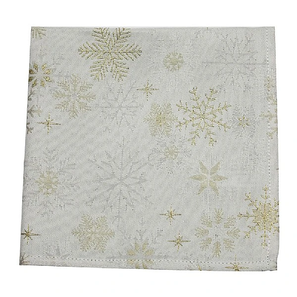 Peggy Wilkins Snow Crystal Champagne Christmas Napkin - Pack Of 4 3 Peggy Wilkins Snow Crystal Champagne Christmas Napkin - Pack Of 4