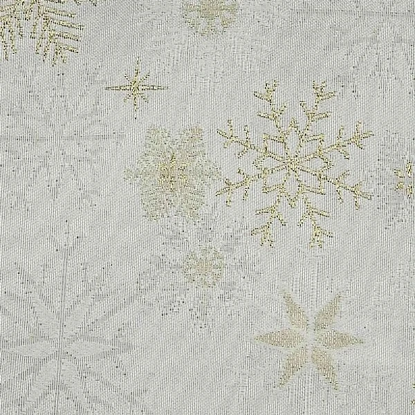 Peggy Wilkins Snow Crystal Champagne Christmas Tablecloth 67"x 100" 3 Peggy Wilkins Snow Crystal Champagne Christmas Tablecloth 67"x 100"