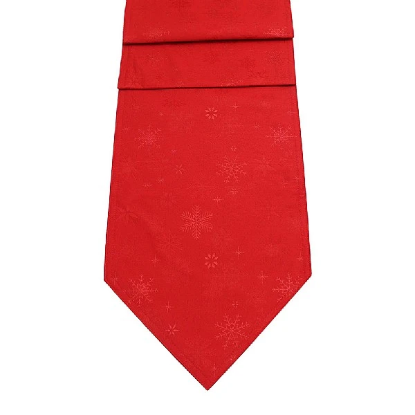 Peggy Wilkins Snow Crystal Red Christmas Table Runner 14"x75" 3 Peggy Wilkins Snow Crystal Red Christmas Table Runner 14"x75"