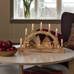 Konstsmide 7 Candles Wooden Silhouette With 21 LEDs 8 Konstsmide 7 Candles Wooden Silhouette With 21 LEDs -Christmas Decorations 1117575 2