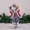 40cm Red & Grey Tartan Standing Santa Decoration 2 40cm Red & Grey Tartan Standing Santa Decoration -Christmas Decorations 1118538