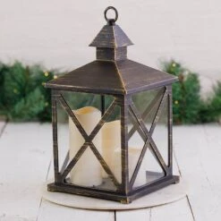 Bronze Triple LED Candle Lantern