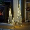 Three Kings Set Of 3 Silver Sparkly TreeBelisks (Battery Operated)