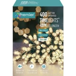 Premier Warm White Battery Operated Timer Lights (400 LEDs) -Christmas Decorations 1156741 3