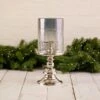 Aluminium Glass Pillar Candle Holder (37cm) -Christmas Decorations 1159337