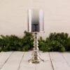 Aluminium Glass Pillar Candle Holder (47cm)