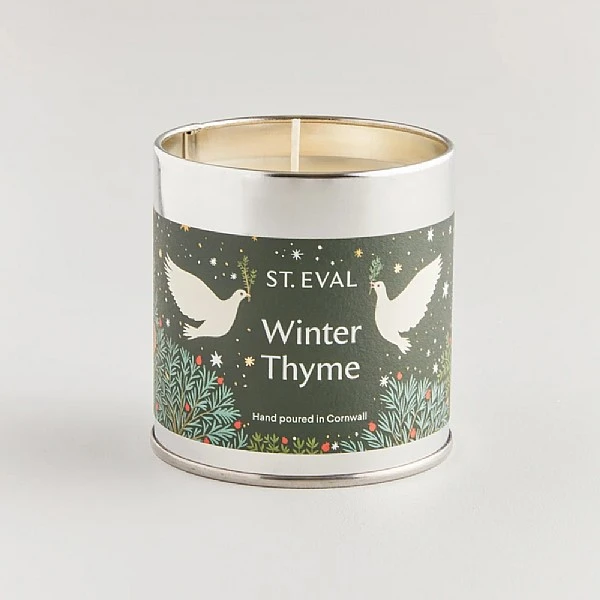 St Eval 'Christmas Winter Thyme' Tin Candle 4 St Eval 'Christmas Winter Thyme' Tin Candle - Image 2