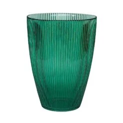 Ivyline Emerald Ribbed Tall Vase (24.5cm X 18cm)