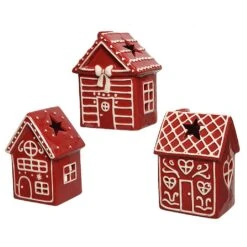 Decoris Gingerbread House Tealight Holder 18cm (Assorted Designs)