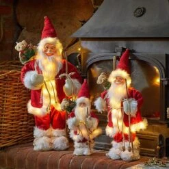 Three Kings Lit Father Christmas Red Large -Christmas Decorations 1188950 3