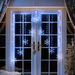 Three Kings Snowflake Light Curtain Cool White
