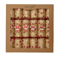 Robin Reed 12" Gingerbread Christmas Crackers - Pack Of 6