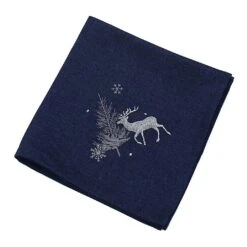 Peggy Wilkins Neve Navy & Silver Napkins Set Of 4