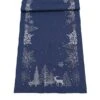 Peggy Wilkins Neve Table Runner Navy & Silver 35cm X 190cm -Christmas Decorations 1191847