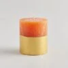 St Eval Orange & Cinnamon Scented Gold Half Dipped Pillar Candle
