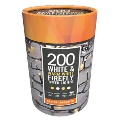 Festive 200 Warm White Firefly Timer Lights