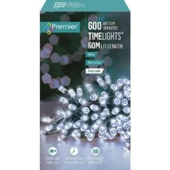 Premier Cool White Battery Operated Timer Lights (600 LEDs) 7 Premier Cool White Battery Operated Timer Lights (600 LEDs) -Christmas Decorations 1214385 3