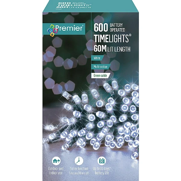 Premier Cool White Battery Operated Timer Lights (600 LEDs) 5 Premier Cool White Battery Operated Timer Lights (600 LEDs) - Image 3