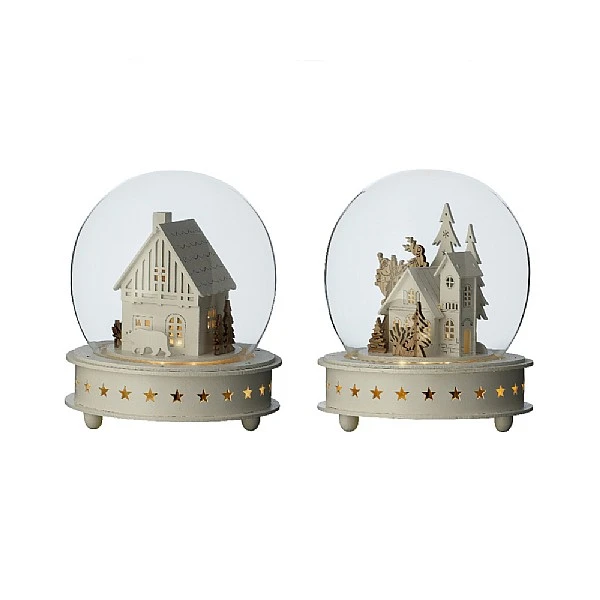 Lumineo Led Village Cloche (Assorted Designs) 3 Lumineo Led Village Cloche (Assorted Designs)
