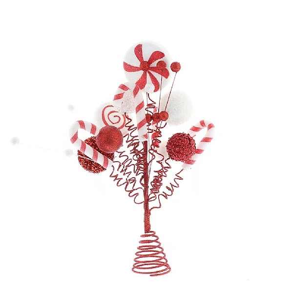 Festive Red & White Tree Topper 36cm 3 Festive Red & White Tree Topper 36cm