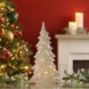 Festive Battery Operated Porcelain Tree 29cm -Christmas Decorations 1237992