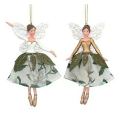 Gisela Graham Medium Fabric Magnolia Fairy Tree Decoration (Assorted Designs)