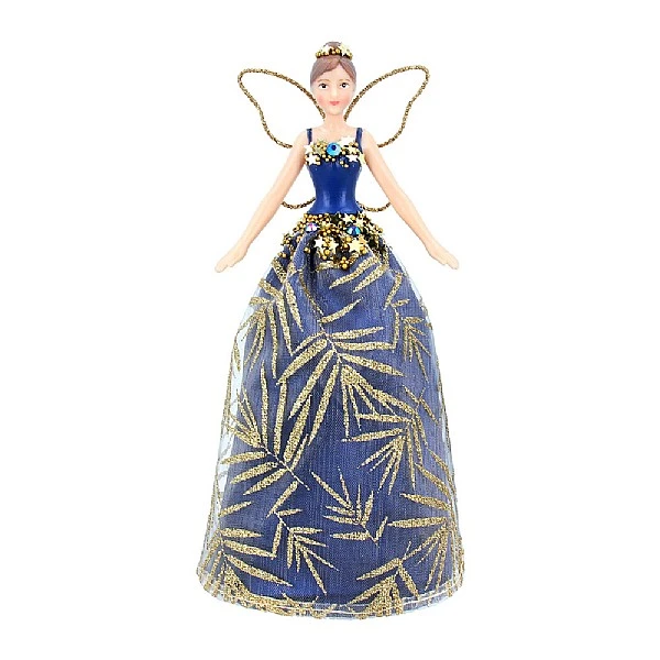 Gisela Graham Small Blue & Gold Resin & Fabric Tree Top Fairy 3 Gisela Graham Small Blue & Gold Resin & Fabric Tree Top Fairy