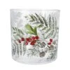 Gisela Graham Large Fir & Berry Glass Candle Holder -Christmas Decorations 1238162