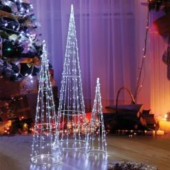 Three Kings Set Of 3 Cool White 640 LED TreeCone Trio