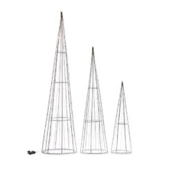 Three Kings Set Of 3 Cool White 640 LED TreeCone Trio -Christmas Decorations 1238740 1