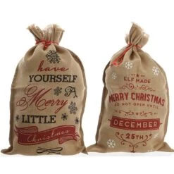 Decoris Jute Gift Sack 80cm (Assorted Designs)