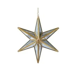 Decoris Gold & Clear Glass Star 27cm