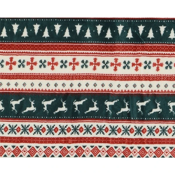 Decoris Stripey Green & Red Deer Throw 4 Decoris Stripey Green & Red Deer Throw - Image 2