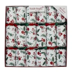 Robin Reed 12" Fresh Berry Christmas Crackers - Pack Of 12