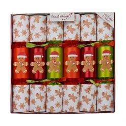 Robin Reed 13'' Racing Gingerbread Christmas Crackers - Pack Of 6