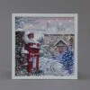 Snowtime Fibre Optic 40x40cm Robin On Postbox Canvas By Richard Macneil (Battery Operated) -Christmas Decorations 1240232