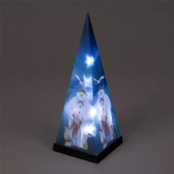 Snowtime 35cm Laser Pyramid - The Snowman And Friends (Battery Operated)