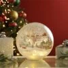 Festive Large Village Led Crackle Bauble -Christmas Decorations 1240250