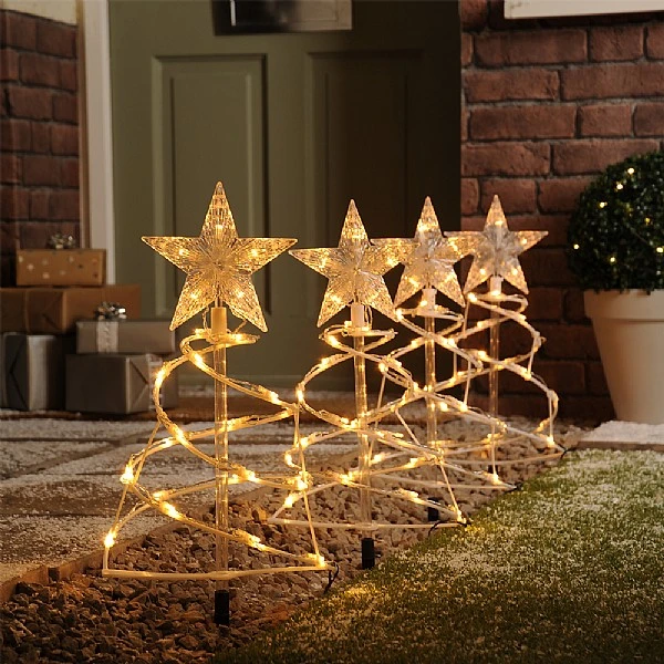 Festive Set Of 4 Spiral Warm White Pathfinder Lights 3 Festive Set Of 4 Spiral Warm White Pathfinder Lights