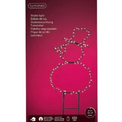 Lumineo Warm White Outdoor Snowman Path Lights (100 LEDs) -Christmas Decorations 1240300 2