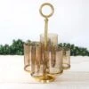 Gold Aluminium 6 Pillars Candle Holder -Christmas Decorations 1242247