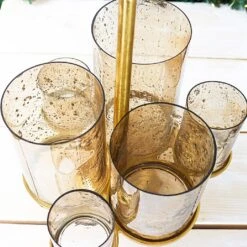 Gold Aluminium 6 Pillars Candle Holder 7 Gold Aluminium 6 Pillars Candle Holder -Christmas Decorations 1242247 3