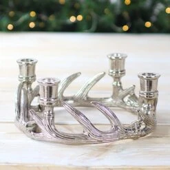 Aluminium Antler 4 Candle Holder