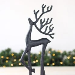 Small Aluminium Black Reindeer -Christmas Decorations 1242259 2