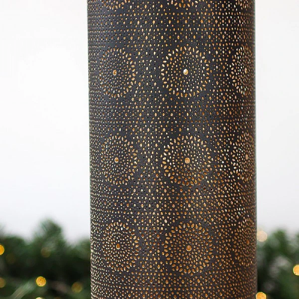 Large Black & Gold Iron Tealight Holder 4 Large Black & Gold Iron Tealight Holder - Image 2