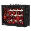 Decoris Box Of 42 Oxblood Glass Baubles -Christmas Decorations 1243354